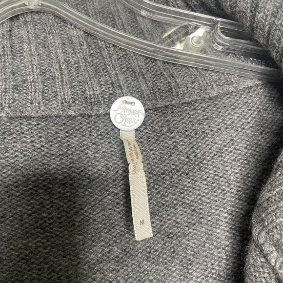 Margaret O'Leary Womens Jacket Size Medium Gray Moto Style Knitted Long Sleeve - Picture 3 of 16